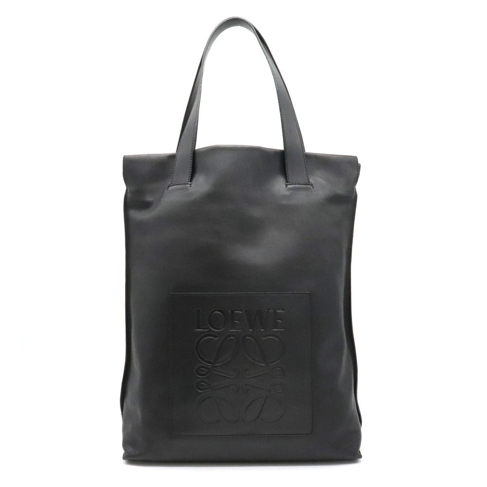 Loewe Shopper Bag Tote Shoulder Leather Black